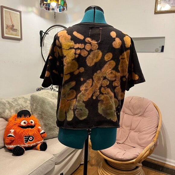 Handmade Bleach Dye Butterfly Festival Crop Top - Picture 3 of 7